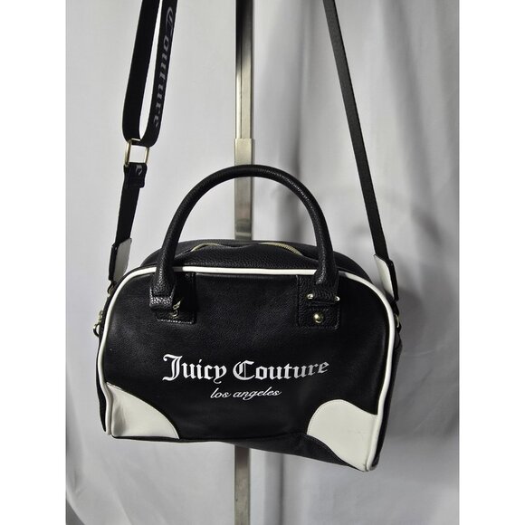 JUICY COUTURE Sports Bowler Top Handle Satchel Black Crossbody Dome- FLAWS - Picture 8 of 12